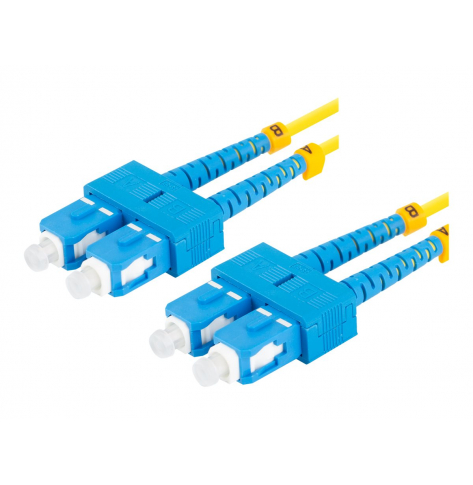Patchcord LANBERG fiber optic SM SC/UPC-SC/UPC duplex 10m LSZH g657a1 3.0mm yellow