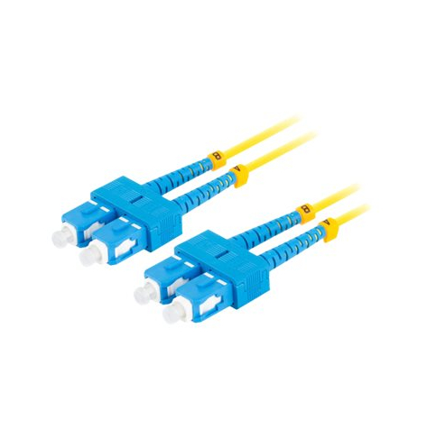 Patchcord LANBERG fiber optic SM SC/UPC-SC/UPC duplex 2m LSZH g657a1 3.0mm yellow