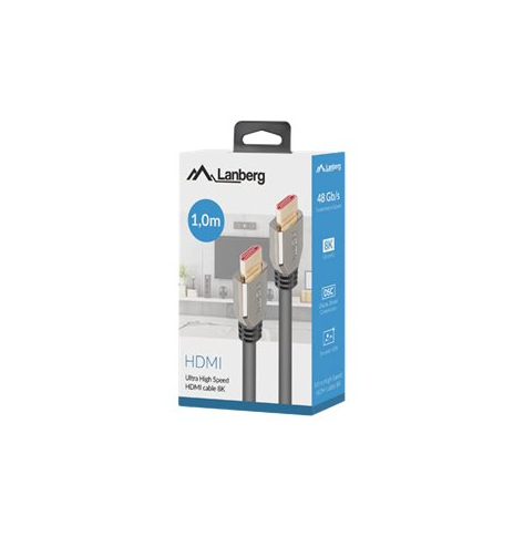 Kabel LANBERG HDMI M/M v2.1 1m 8K black