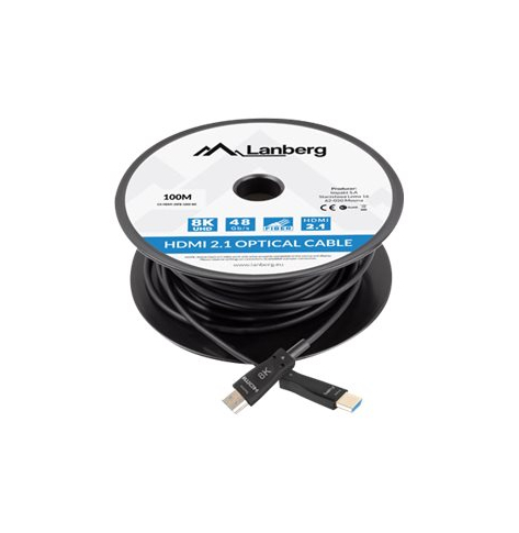 Kabel LANBERG HDMI v2.1 8K M/M 100m optyczny AOC