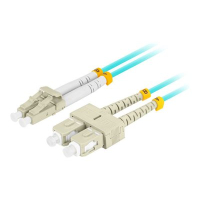 Kabel LANBERG krosowy - OM3 50/125 LC/UPC SC/UPC aqua 1m