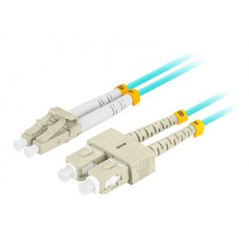 Kabel LANBERG krosowy - OM3 50/125 LC/UPC SC/UPC aqua 1m