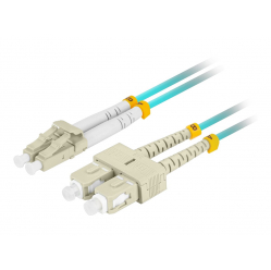 Kabel LANBERG krosowy - OM3 50/125 LC/UPC SC/UPC aqua 3m