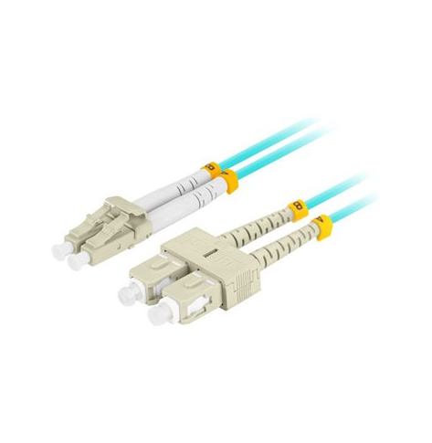 Kabel LANBERG krosowy - OM3 50/125 LC/UPC SC/UPC aqua 5m