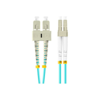 Kabel LANBERG krosowy - OM3 50/125 LC/UPC SC/UPC turkusowy 2m