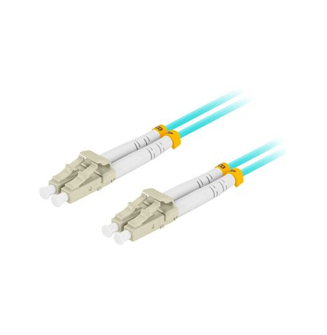 Kabel LANBERG krosowy - OM3 50/125 LC/UPC turkusowy 0.5m