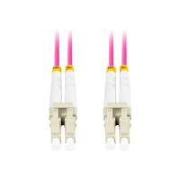 Kabel LANBERG krosowy - OM4 50/125 LC/UPC purpurowy 0.5m