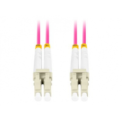 Kabel LANBERG krosowy - OM4 50/125 LC/UPC purpurowy 0.5m
