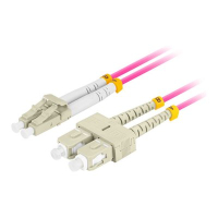 Kabel LANBERG krosowy - OM4 50/125 LC/UPC SC/UPC fioletowy 1m