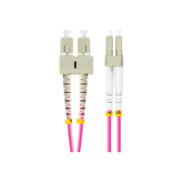 Kabel LANBERG krosowy - OM4 50/125 LC/UPC SC/UPC fioletowy 2m