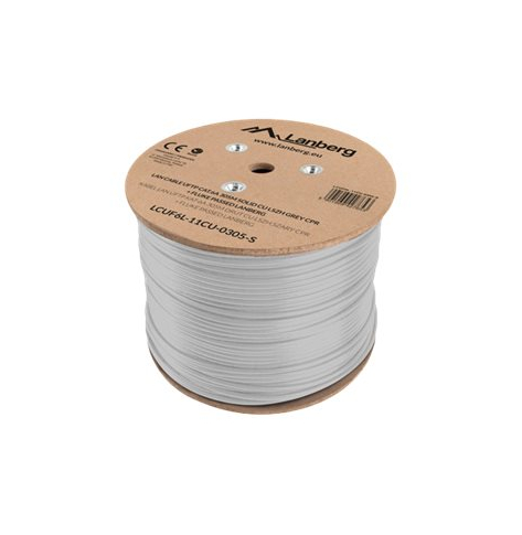 Kabel LANBERG LAN UFTP cat.6A 305m solid CU LSZH grey CPR fluke passed
