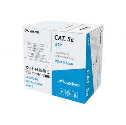 Kabel LANBERG LAN kat. 5E 305m drut CCA szary fluke passed