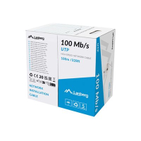 Kabel LANBERG LAN UTP 100mb/s 100m CCA drut Szary
