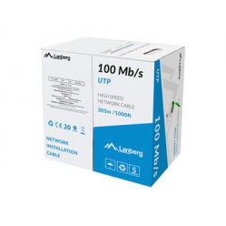 Kabel LANBERG LAN UTP 100Mb/S 305M Drut CCA Zielony