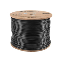 Kabel LANBERG LCF5-21CU-0305-BK Lanberg instalacyjny FTP, kat. 5e, drut OUTDOOR CU, 305m, czarny