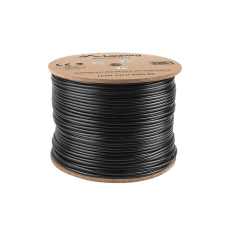 Kabel LANBERG LCU5-21CU-0305-BK Lanberg instalacyjny UTP, kat. 5e, drut OUTDOOR CU, 305m, czarny