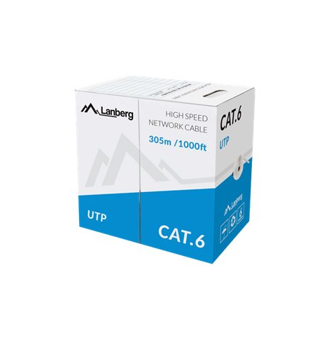 Kabel LANBERG LCU6-11CU-0305-S Lanberg instalacyjny UTP, kat. 6, drut CU, 305m, szary
