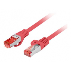 Patchcord LANBERG CAT.6 S/FTP LSZH CU 0.5m red Fluke Passed