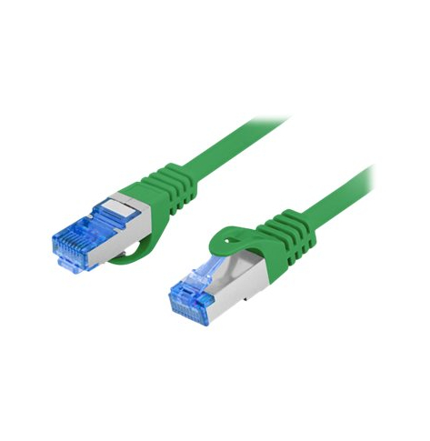 Patchcord LANBERG Cat.6A S/FTP LSZH CCA 0.25m green