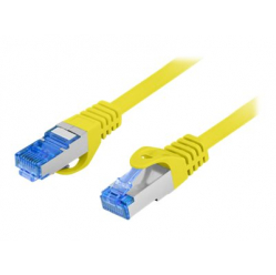Patchcord LANBERG Cat.6A S/FTP LSZH CCA 0.25m yellow