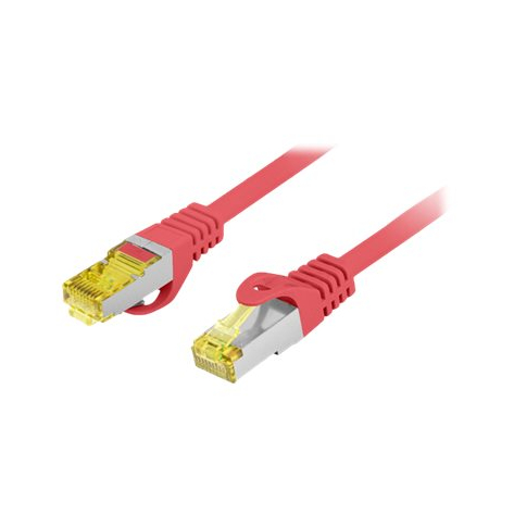 Patchcord LANBERG Cat.6A S/FTP LSZH CU 0.25m red