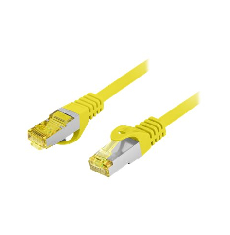 Patchcord LANBERG Cat.6A S/FTP LSZH CU 0.25m yellow