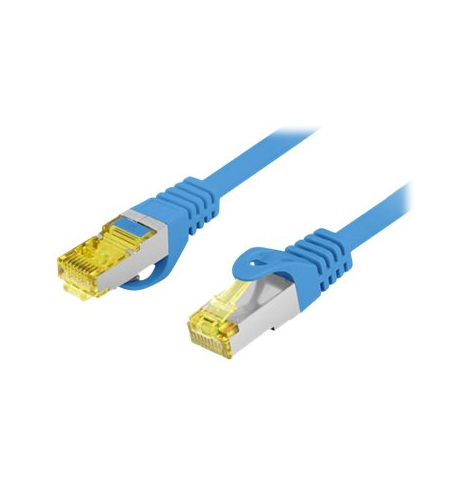 Patchcord LANBERG Cat.6A S/FTP LSZH CU 0.5m blue