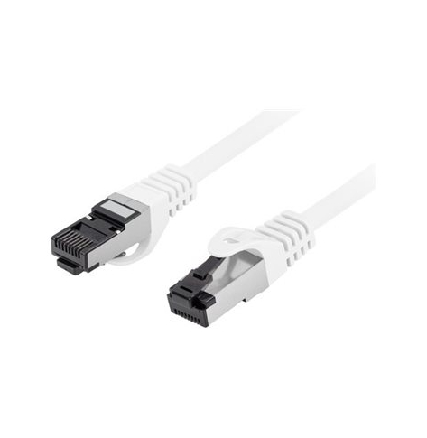 Patchcord LANBERG Kat 8 1 S/FTP LSZH CU 0.25m Bialy Fluke Passed