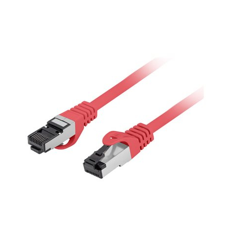 Patchcord LANBERG Kat 8 1 S/FTP LSZH CU 0.25m Czerwony Fluke Passed