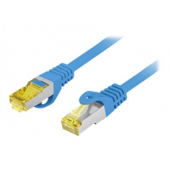 Patchcord LANBERG Kat.6A S/FTP LSZH CU 1m niebieski