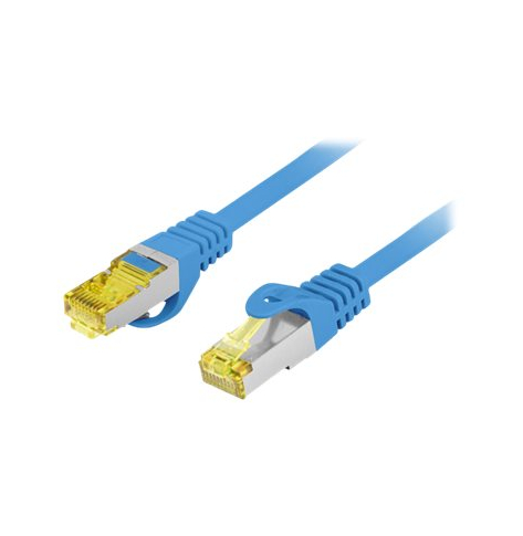 Patchcord LANBERG Kat.6A S/FTP LSZH CU 1m niebieski