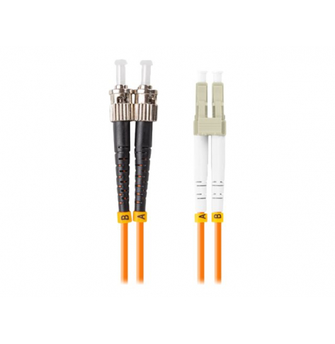 Patchcord LANBERG światłowodowy MM ST/UPC-LC/UPC DX OM2 10m pomarańczowy