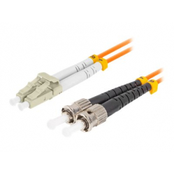 Patchcord LANBERG światłowodowy MM ST/UPC-LC/UPC DX OM2 15m pomarańczowe