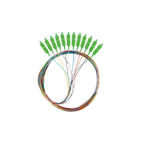 LANBERG Pigtail światłowodowy SM SC/APC ST A1 12X2m MC