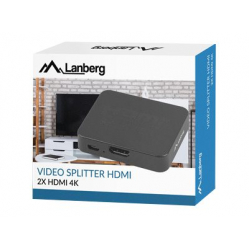 Kabel LANBERG splitter video HDMI->2x HDMI 4K + micro USB port black