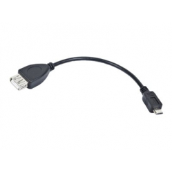 Kabel LANBERG usb micro-B M USB-A F 2.0 cable 0.15m OTG black