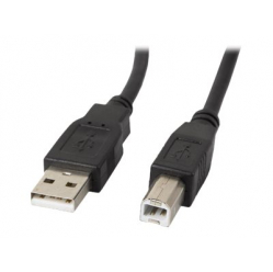 Kabel LANBERG USB-A M USB-B M 2.0 cable 1.0m black ferrite