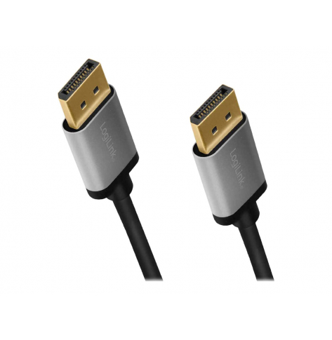 Kabel LOGILINK CDA0100 DisplayPort DP/M do DP/M 4K/60 Hz aluminium czarny/szary 1m