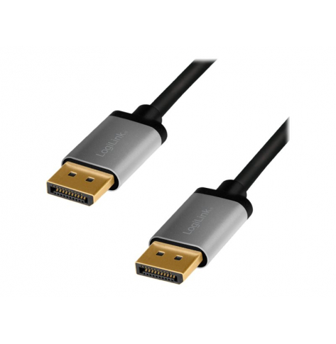 Kabel LOGILINK CDA0101 DisplayPort DP/M do DP/M 4K/60 Hz aluminium czarny/szary 2m
