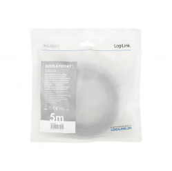 Kabel LOGILINK CDA0103 DisplayPort DP/M do DP/M 4K/60 Hz aluminium czarny/szary 5m