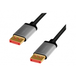 Kabel LOGILINK CDA0104 DisplayPort DP/M do DP/M 8K/60 Hz aluminium czarny/szary 1m