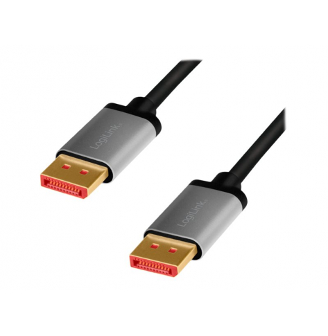 Kabel LOGILINK CDA0104 DisplayPort DP/M do DP/M 8K/60 Hz aluminium czarny/szary 1m