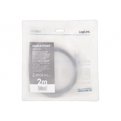 Kabel LOGILINK CDA0105 DisplayPort DP/M do DP/M 8K/60 Hz aluminium czarny/szary 2m