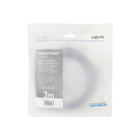 Kabel LOGILINK CDA0106 DisplayPort DP/M do DP/M 8K/60 Hz aluminium czarny/szary 3m
