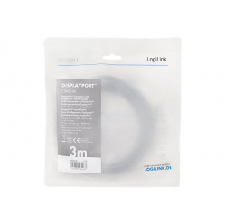 Kabel LOGILINK CDA0106 DisplayPort DP/M do DP/M 8K/60 Hz aluminium czarny/szary 3m