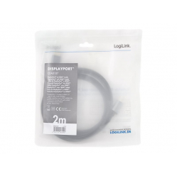 Kabel LOGILINK CDA0107 DisplayPort DP/M na HDMI A/M 4K/60 Hz aluminium czarny/szary 2m