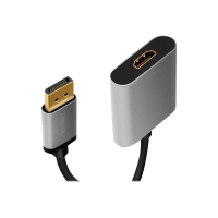 Adapter LOGILINK CDA0108 DisplayPort m / HDMI-A f 4K/60 Hz aluminium czarny/szary 0.15m