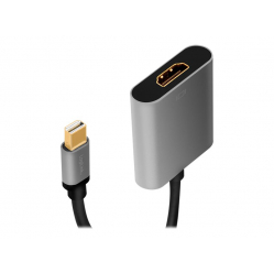 LOGILINK CDA0110 Adapter DisplayPort mDP/M na HDMI/F 4K/60 Hz aluminium czarny/szary 0.15m