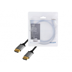 Kabel LOGILINK CHA0100 HDMI A/M do A/M 4K/60 Hz alu czarny/szary 1m