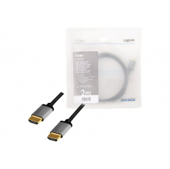 Kabel LOGILINK CHA0101 HDMI A/M to A/M 4K/60 Hz alu czarny/szary 2m